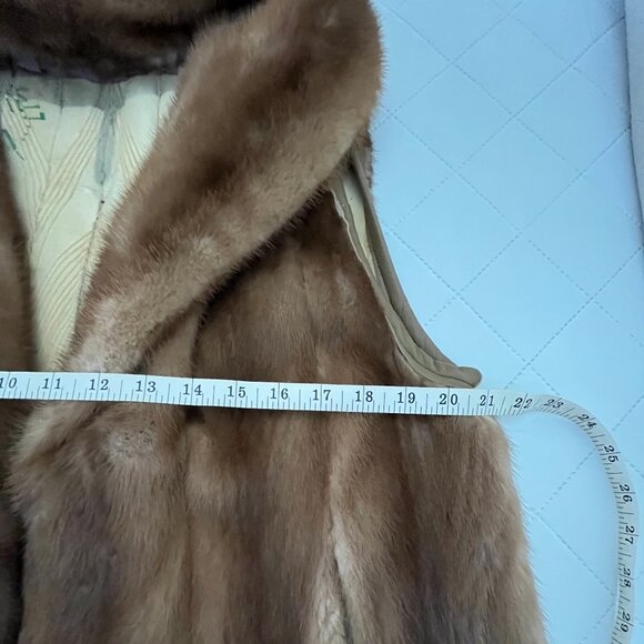 Mink Fur Vest in Cognac Colour - Vintage - Authentic - Picture 11 of 17